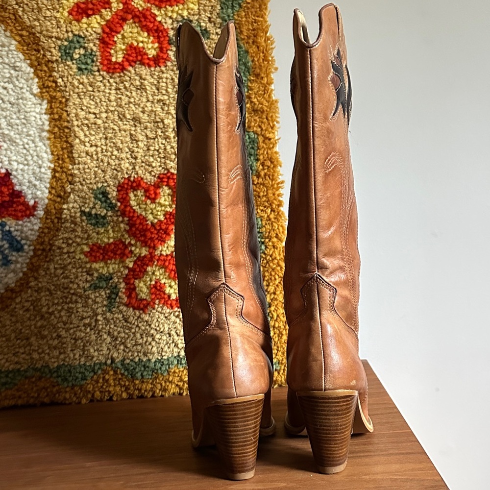 Brown Leather Western Boots Size 36/US 6 - Picture 2 of 6